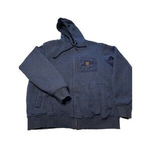 Men’s Coleman Size M Blue Zip Up Sherpa Fleece Lined Hooded Sweatshirt